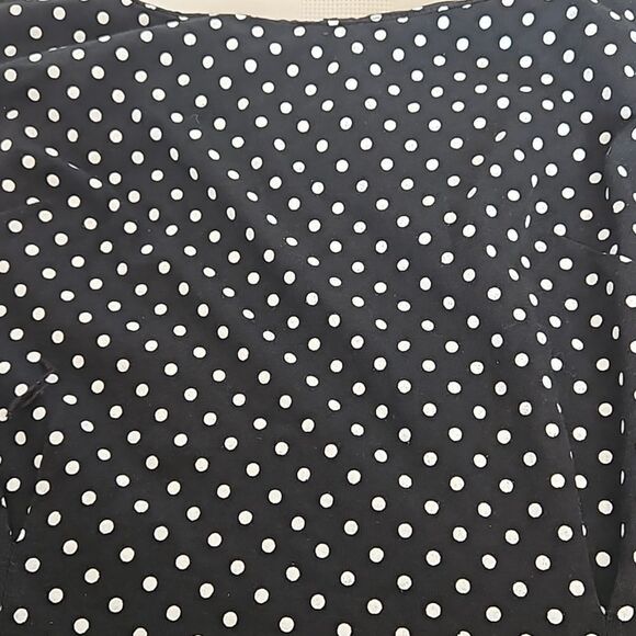 Women's Custom-Made Polka Dot Spaghetti Straps A-line Midi Dress M/L Black/White - Picture 14 of 16